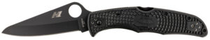 Spyderco C91PBBK2 Pacific Salt 2 3.78" Folding Drop Point Plain Black H2 Steel Blade/ Black Textured FRN Handle