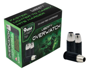 Liberty Ammunition LAOW9MM721700 OverWatch 9mmLuger 72gr Open Cavity Design 20 Per Box/50 Case