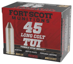 Fort Scott Munitions 45LC225SCV Tumble Upon Impact (TUI) 45LongColt 225gr Solid Copper Spun 20 Per Box/25 Case