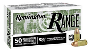 Remington Ammunition R27778 Range 9mmLuger 115gr Full Metal Jacket 50 Per Box/20 Case