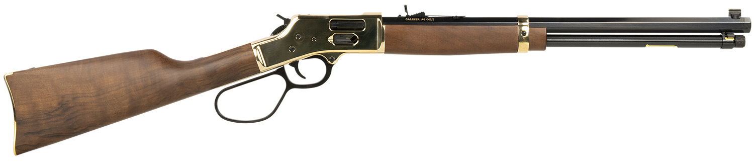 Henry H006GCL Side Gate 45 Colt (LC) 10+1 20" Blued Octagon Barrel, Polished Brass Rec, American Walnut Stock, Adj. Sight, Large Loop Lever