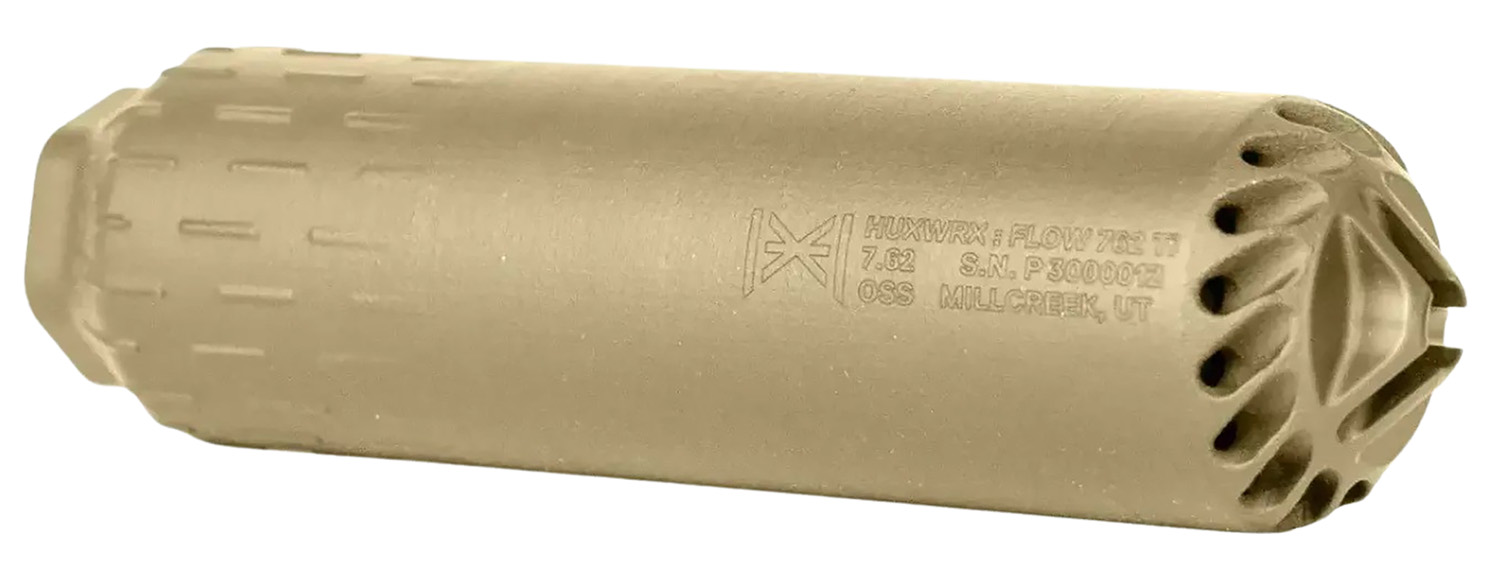 Huxwrx 2747 FLOW 762 TI 30 Cal (7.62mm), 6.70" FDE Titanium, 5/8"-24 tpi DT Mount