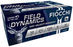 Fiocchi 12HV9P Field Dynamics 12Gauge 2.75" 9Pellets 00Buck Shot 10 Per Box/25 Case