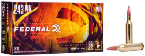 Federal F243FS1 Fusion 243Win 95gr Bonded Soft Point 20 Per Box/10 Case