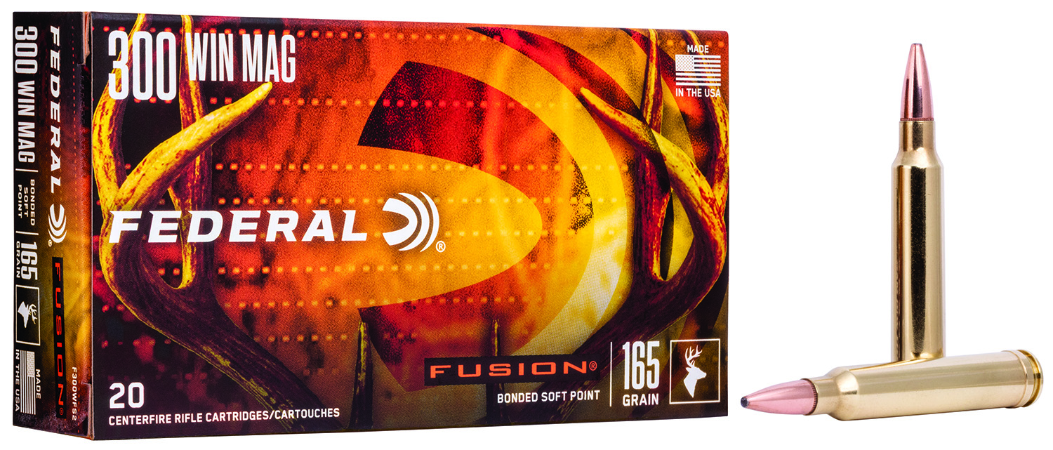 Federal F300WFS2 Fusion 300WinMag 165gr Bonded Soft Point 20 Per Box/10 Case