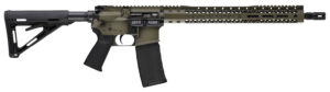 Black Rain Ordnance BROWTPBGB Spec 15+ We The People 5.56x45mm NATO 30+1 16", Green Battleworn with Deep Engraving, 15" Slim M-LOK, Magpul Grip/Carbine Stock, Castle Flash Hider