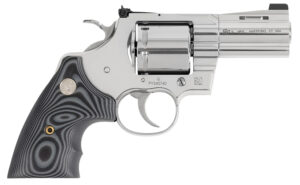 Colt Mfg PYTHONSP3NS Python Combat Elite 357 Mag/38 Special 6 Shot 3" Stainless Steel Recessed Target Crown Vent Rib Barrel, Cylinder & Frame, Black G10 Grip w/Colt Medallion, Exposed Hammer