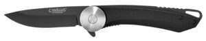 Camillus 19640 Cirque 2.75" Folding Drop Point Plain Black AUS-8 Carbonitride Titanium Blade, Black G10 Handle