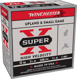 Winchester Ammo X12HV4 Super X High Velocity 12Gauge 2.75" 1 1/4oz 4Shot 25 Per Box/10 Case
