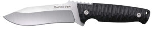 Cold Steel CSFX5RZR Razor Tek  EDC 5" Fixed Clip Point Plain Satin 4116 Krupp SS Blade, 4.63" Black Textured