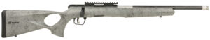 Savage Arms 70518 B Series TimberLite 22 WMR 10+1 18" Carbon Fiber Threaded Barrel, Matte Black Picatinny Rail Carbon Steel Receiver, Gray w/Black Webbing Fixed Thumbhole Synthetic Stock