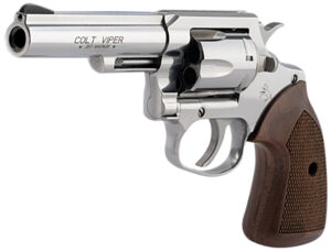 Colt Mfg VIPERSP4WRR Viper 357 Mag/38 Special 6rd 4.25" 1/2 Lug Stainless Steel Barrel, Stainless Steel Cylinder & Frame, American Walnut Grip, Exposed Hammer