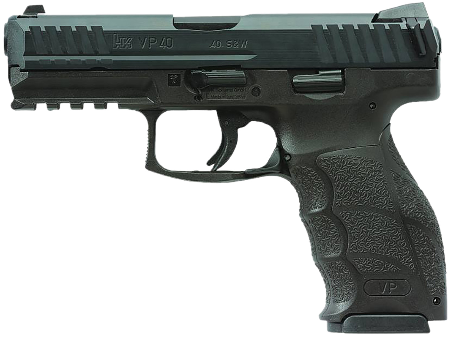 HK 81001160 VP40 40 S&W 13+1 4.09" Black Steel Barrel, Black Cerakote Serrated Steel Slide, Black Polymer Frame w/Picatinny Rail, Black Interchangeable Backstrap Grip