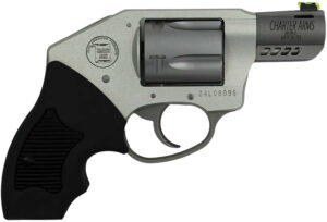 Charter Arms 53801 Off Duty Coyote 380 ACP 5rd 2" Matte Stainless Ported Barrel & Cylinder, Anodized Aluminum Frame, Black Finger Grooved Rubber Grip, Concealed Hammer