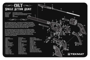 TekMat TEKR17SAA Cleaning Mat Black/White Rubber 11"x17" Colt Revolver Army Parts Diagram