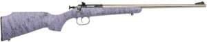 Crickett KSA2445 Gen2 Youth 22 LR 1rd 16.13" Stainless Single Shot Barrel, Stainless Steel Receiver, Purple w/Black Webbing Fixed Synthetic Stock