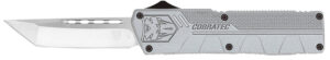 CobraTec Knives GYCTLWTNS Lightweight 3.25" OTF Tanto Plain D2 Steel Blade, 4.25" Gray Aluminum Alloy Handle