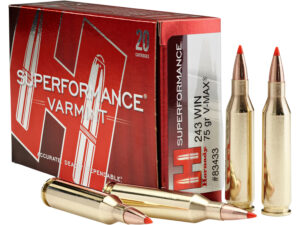 Hornady 80411 Superformance 243WSSM 75gr V-Max 20 Per Box/10 Case
