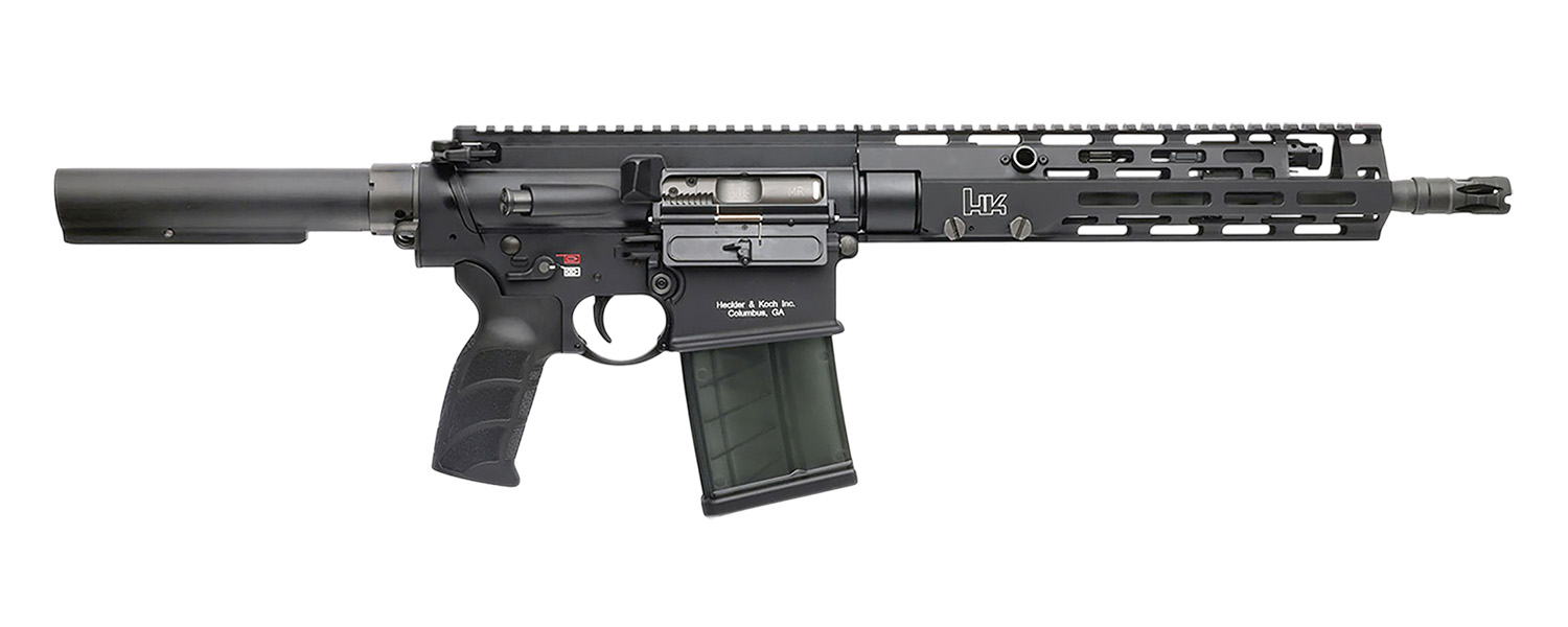 HK 81001053 MR762 A4 7.62x51mm 10+1 13" Threaded Barrel, M-LOK Handguard, Black Receiver w/Picatinny Rail, Black Pistol Tube, Black Ergonomic Grip