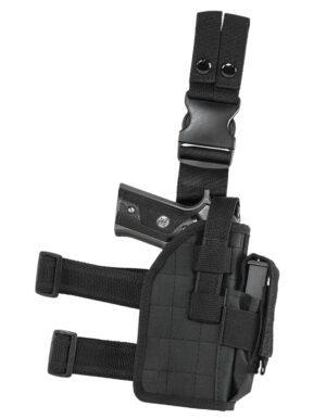 NcStar CVDLHOL2954B Drop Leg Leg Black PVC Fabric Leg Fits Full Size Semi-Auto Fits Compact Semi-Auto Right Hand