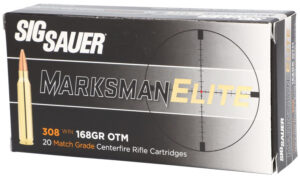 Sig Sauer E308M120 Marksman Elite 308 Win 168 gr Open Tip Match 20 Per Box/ 25 Case