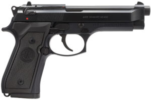 Beretta USA J92M9A0M M9 Full Size Frame 9mm Luger 15+1, 4.90" Steel Barrel, Black Bruniton Serrated Steel Slide & Aluminum Frame w/Beavertail, Ambidextrous