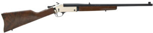 Henry H015B4570 Single Shot  45-70 Gov Caliber with 1rd Capacity, 22" Blued Barrel, Polished Brass Metal Finish & American Walnut Stock, Right Hand (Full Size)