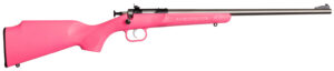 Crickett KSA2221 Youth 22 LR 1rd 16.12" Stainless Single Shot Barrel, Blued Stainless Steel Receiver, Pink Fixed Synthetic Stock, Right Hand