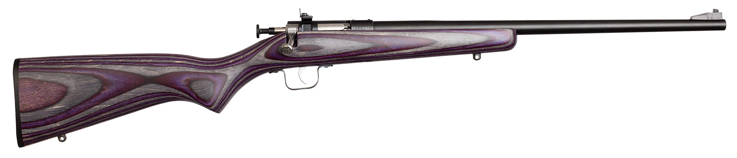 Crickett KSA2227 Youth 22 LR 1rd 16.12" Blued Barrel & Receiver, Fixed Front/Adjustable Rear Sights, Purple Laminate Stock w/11.5" LOP, Rebounding Firing Pin Safety