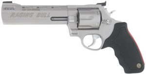 Taurus 2-444069 444 Raging Bull Large 44 Rem Mag 6 Shot 6.50" Matte Stainless Steel Ported Barrel, Cylinder & Frame, Black Rubber Grip, Transfer Bar Safety, Exposed Hammer