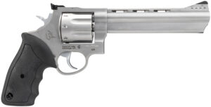 Taurus 2-608069 608  Large 357 Mag/38 Special +P 8 Shot 6.50" Matte Stainless Steel Ported Barrel, Cylinder & Frame, Black Finger Grooved Rubber Grip, Transfer Bar Safety, Exposed Hammer