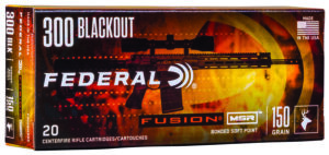 Federal F300BMSR2 Fusion MSR 300Blackout 150gr Bonded Soft Point 20 Per Box/10 Case