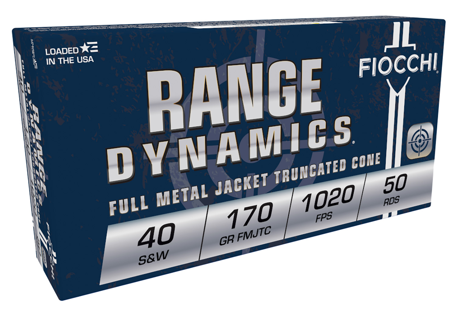 Fiocchi 40SWA Range Dynamics 40S&W 170gr Full Metal Jacket Truncated Cone 50 Per Box/20 Case