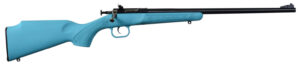 Crickett KSA2302 Youth  22 LR 1rd 16.12" Blued Barrel & Receiver, Fixed Front/Adjustable Rear Peep Sights, Blue Synthetic Stock w/11.5" LOP, Rebounding Firing Pin Safety