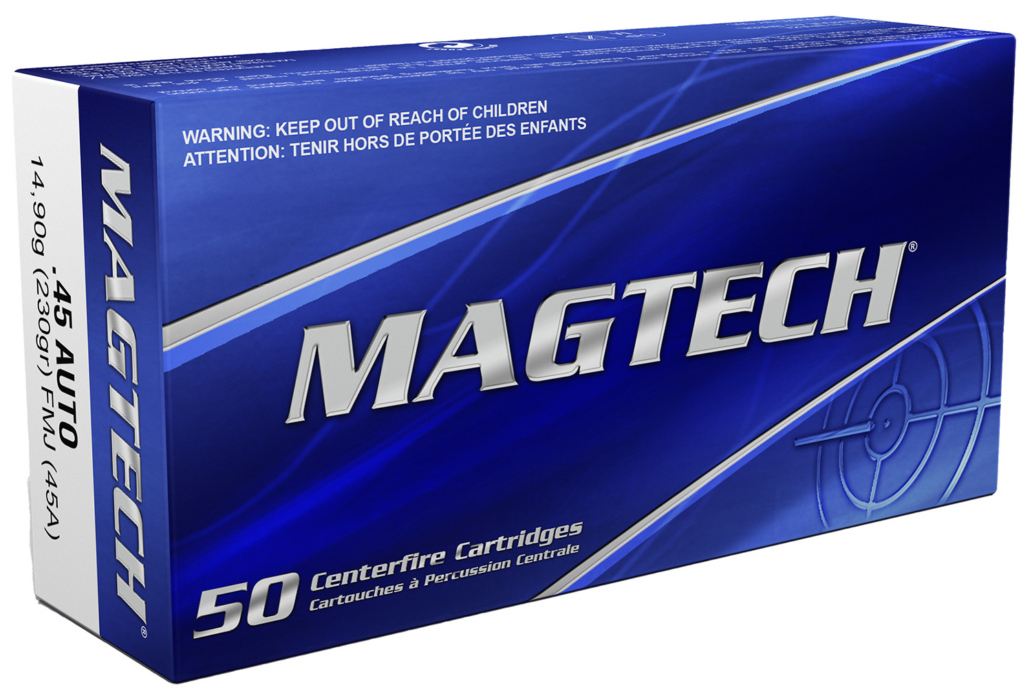Magtech 45A Range/Training 45ACP 230gr Full Metal Jacket 50 Per Box/20 Case