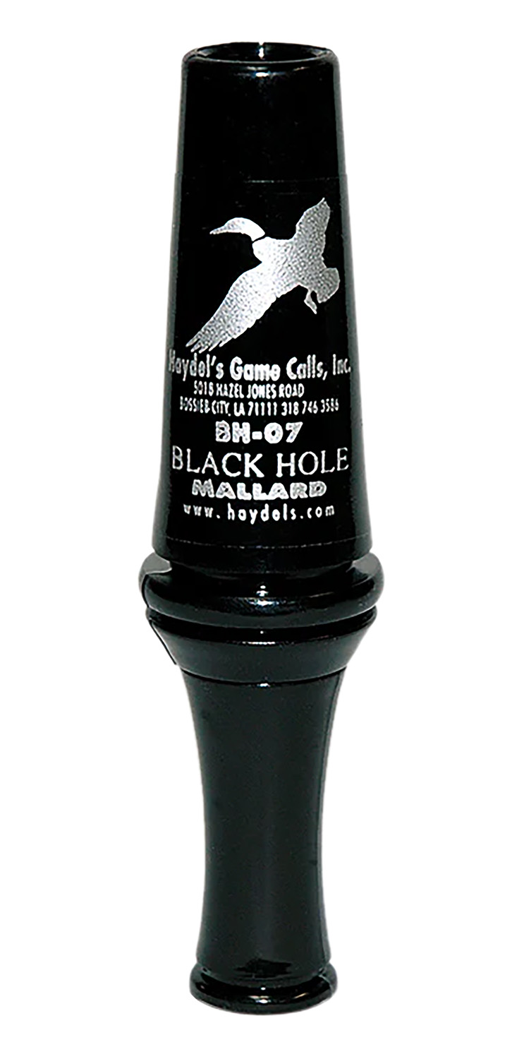 Haydel's Game Calls BH07 Black Hole Open Call Double Reed Mallard Sounds Attracts Ducks Black Polycarbonate