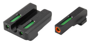 TruGlo TG13SG2PC TFX Pro Black | Green Tritium & Fiber Optic Orange Outline Front Sight Green Tritium & Fiber Optic Rear Sight