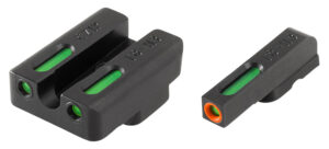 TruGlo TG13TA2PC TFX Pro Black | Green Tritium & Fiber Optic Orange Outline Front Sight Green Tritium & Fiber Optic Rear Sight