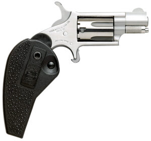 North American Arms 22MSHG Mini-Revolver Compact Frame 22 WMR 5 Shot 1.13" Stainless Steel Barrel, Frame & Cylinder, Black Synthetic Holster Grip, Exposed Hammer