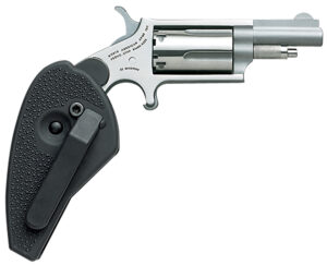 North American Arms 22MCHG Mini-Revolver 22 LR/22 WMR 5 Shot 1.63" Stainless Steel Barrel, Frame & Cylinder, Black Synthetic Holster Grip, Exposed Hammer