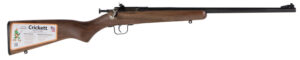 Crickett KSA2338 Youth 22 WMR 1rd 16.12" Barrel & Receiver, Fixed Front/Adjustable Rear Peep Sights, Walnut Stock w/11.5" LOP, Rebounding Firing Pin Safety