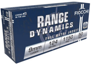 Fiocchi 9APB Range Dynamics 9mmLuger 124gr Full Metal Jacket 50 Per Box/20 Case