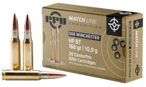 PPU PPM3082 Match  308Win 168gr Hollow Point Boat Tail 20 Per Box/10 Case