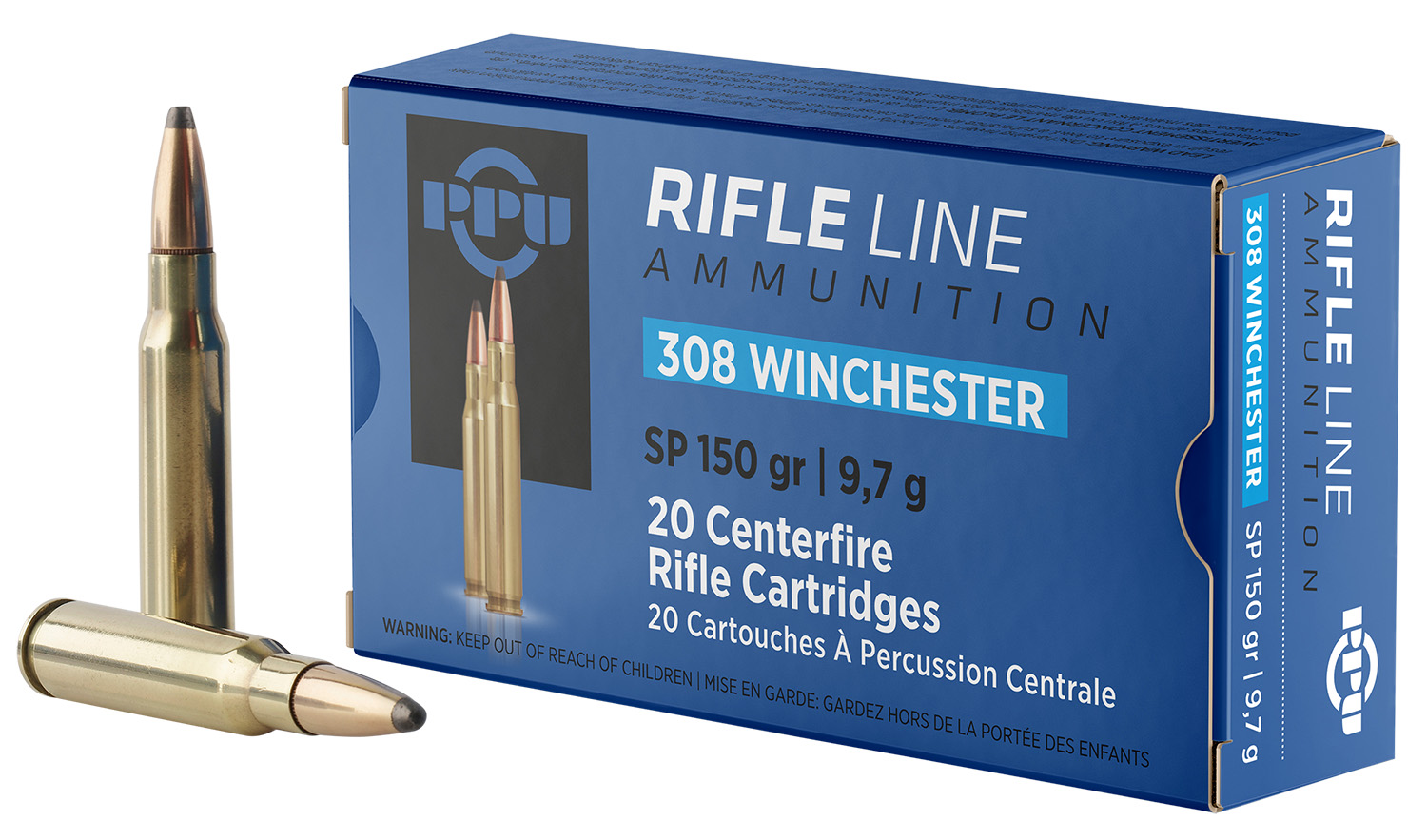 PPU PP3081 Standard Rifle 308Win 150gr Soft Point 20 Per Box/10 Case