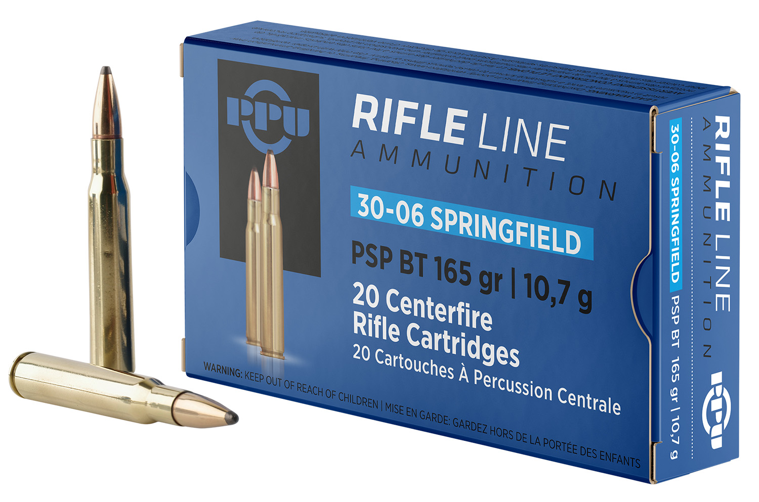 PPU PP30062 Standard Rifle 30-06Springfield 165gr Pointed Soft Point Boat Tail 20 Per Box/10 Case