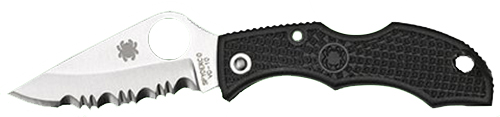 Spyderco LBKS3 Ladybug 3 1.94" Folding Modified Clip Point Serrated VG-10 SS Blade Black FRN Handle