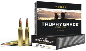 Nosler 60002 Trophy Grade 243Win 85gr Nosler Spitzer Partition 20 Per Box/10 Case