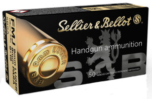 Sellier & Bellot SB9A Handgun  9mmLuger 115gr Full Metal Jacket 50 Per Box/20 Case