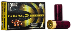 Federal PD13200 Premium Personal Defense 12Gauge 2.75" 9Pellets 00BuckShot 5 Per Box/50 Case