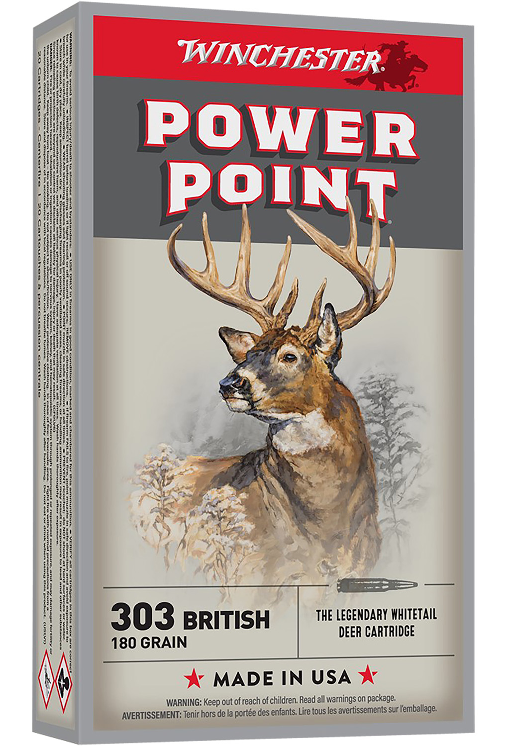 Winchester Ammo X303B1 Power-Point 303British 180gr 20 Per Box/10 Case